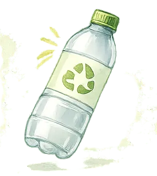 Ilustrasi botol plastik untuk didaur ulang